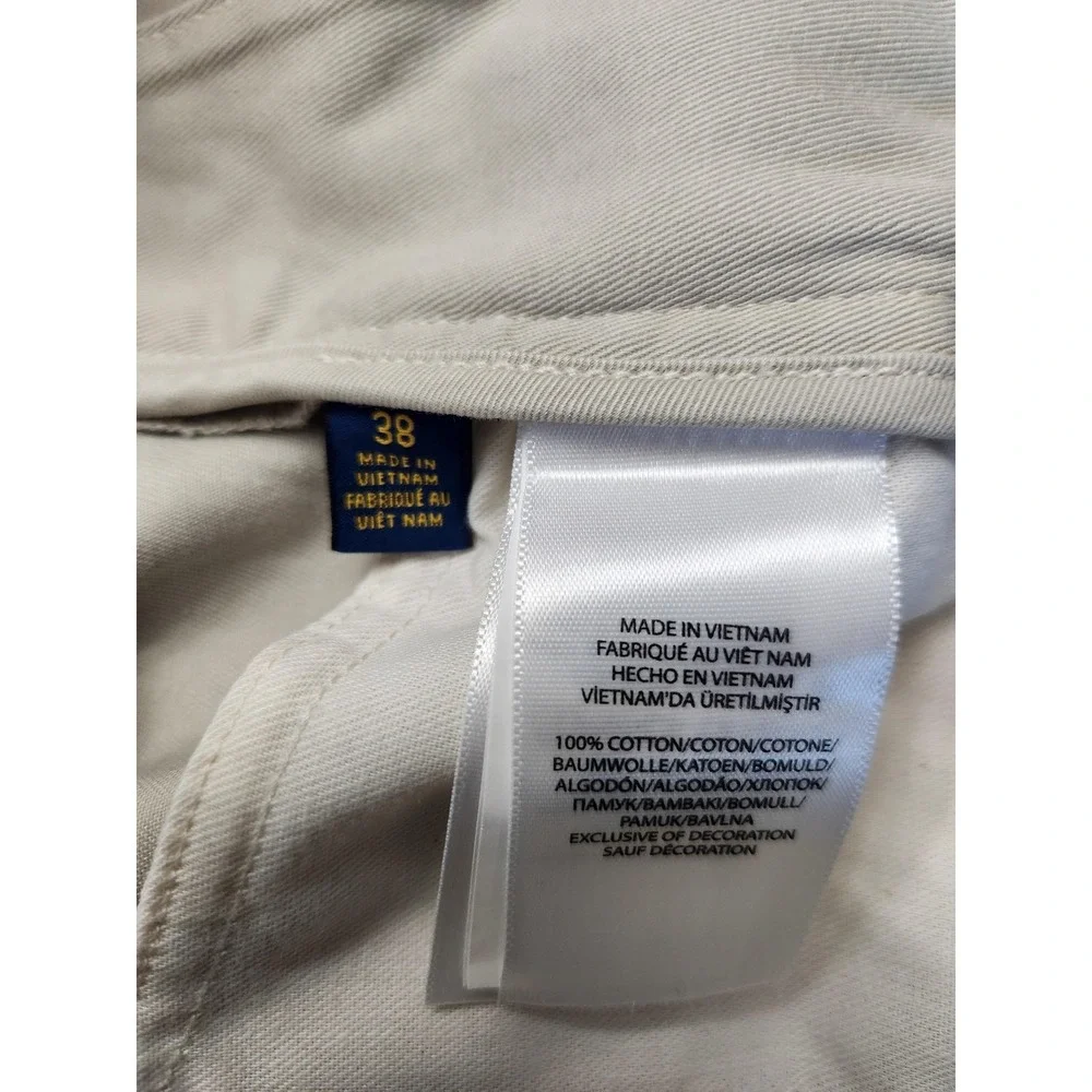 Polo Ralph Lauren Shorts Mens 38 Beige Relaxed Fit Chino 10 Inseam Cotton